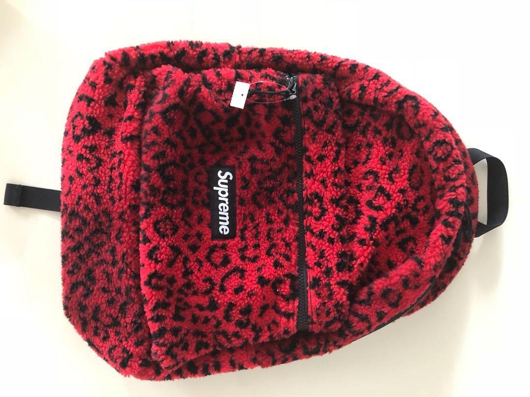 supreme red leopard fleece