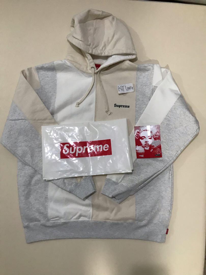 Supreme tricolor hooded sweatshirt ash grey clearance