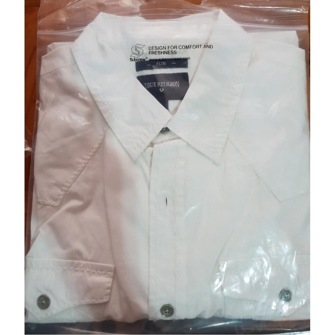 true religion white button up shirt