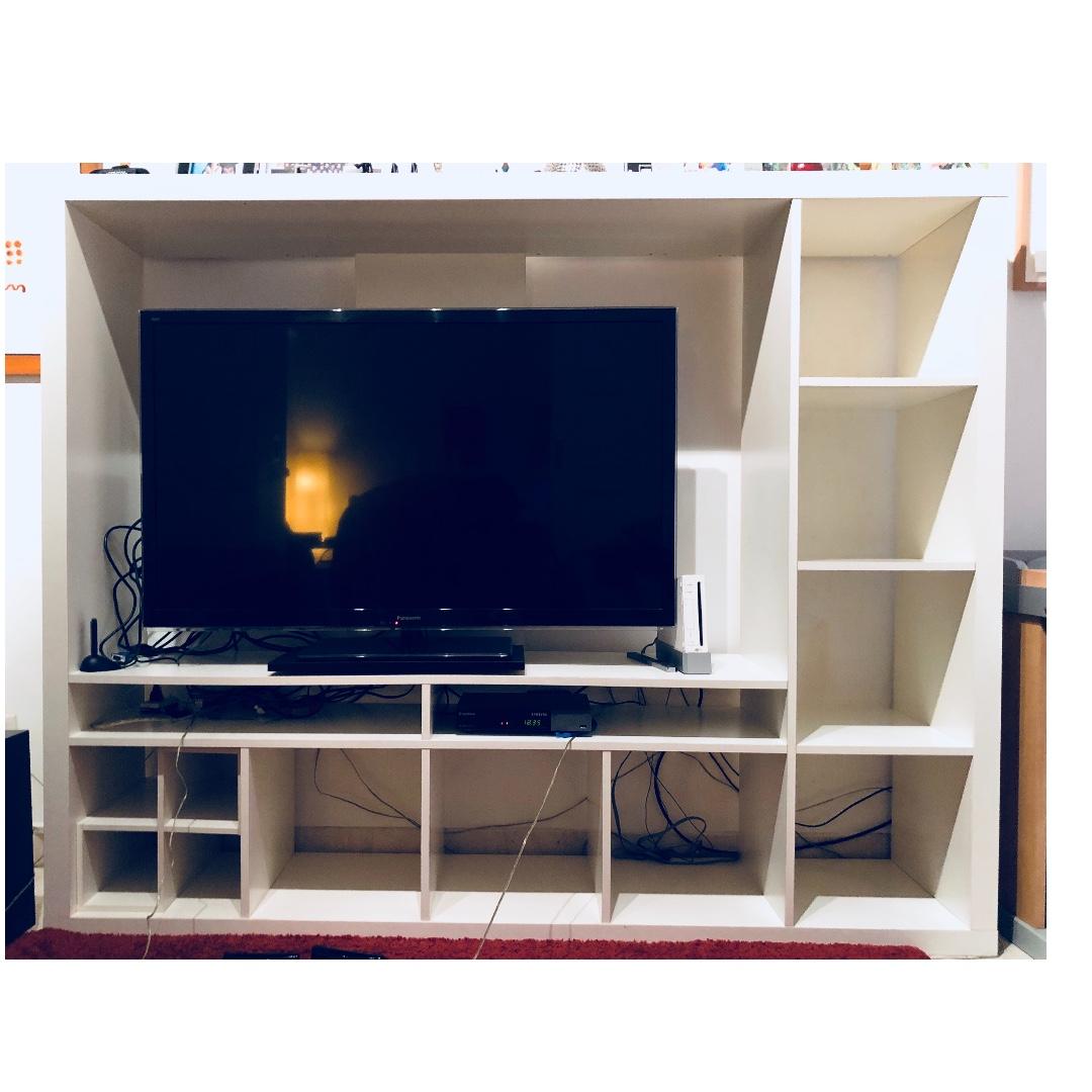 White Tv Cabinet Furniture Shelves Drawers On Carousell