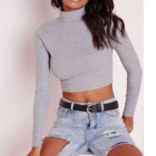 Missguided grey crop top
