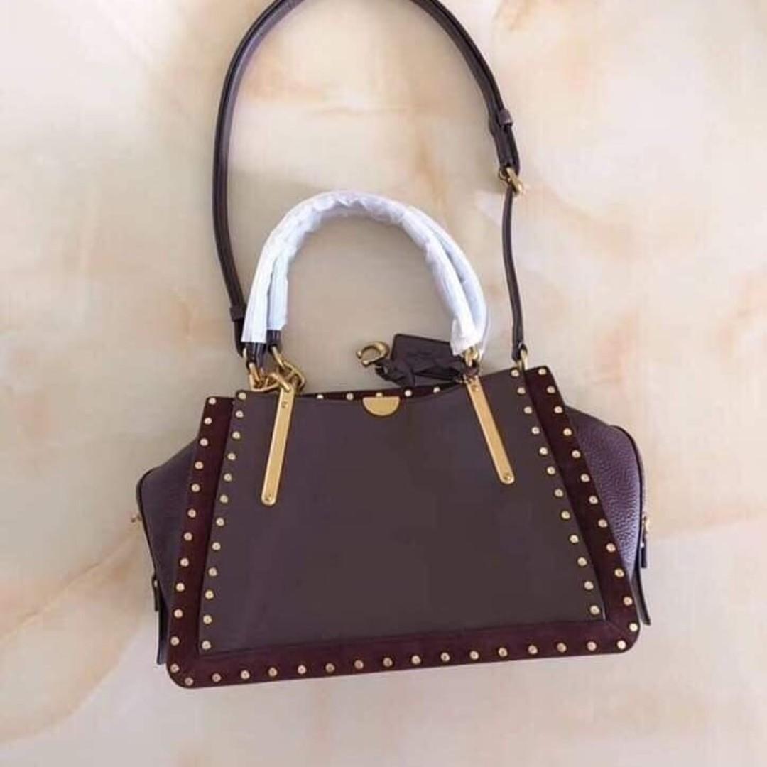 Authentic Coach 36 Dreamer with Rivets 31020 Wine Luxury Bags Wallets on Carousell