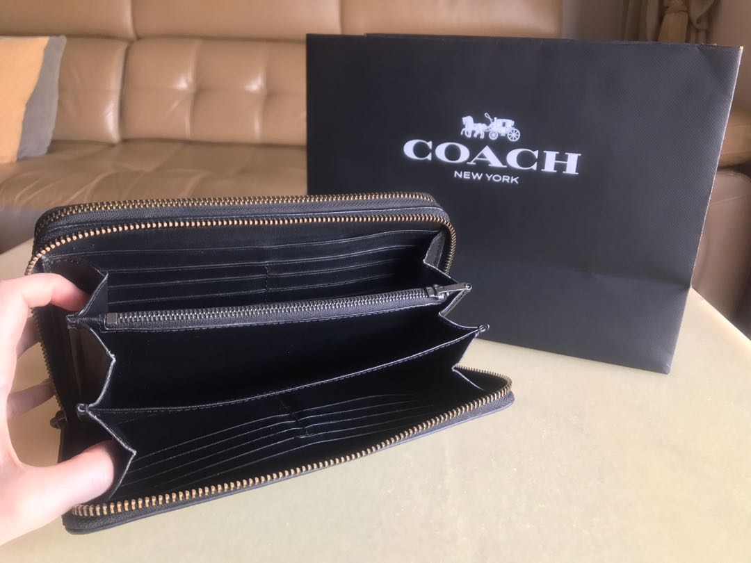 Authentic Coach Men Large Wallet Clutch Luxury Bags Wallets on