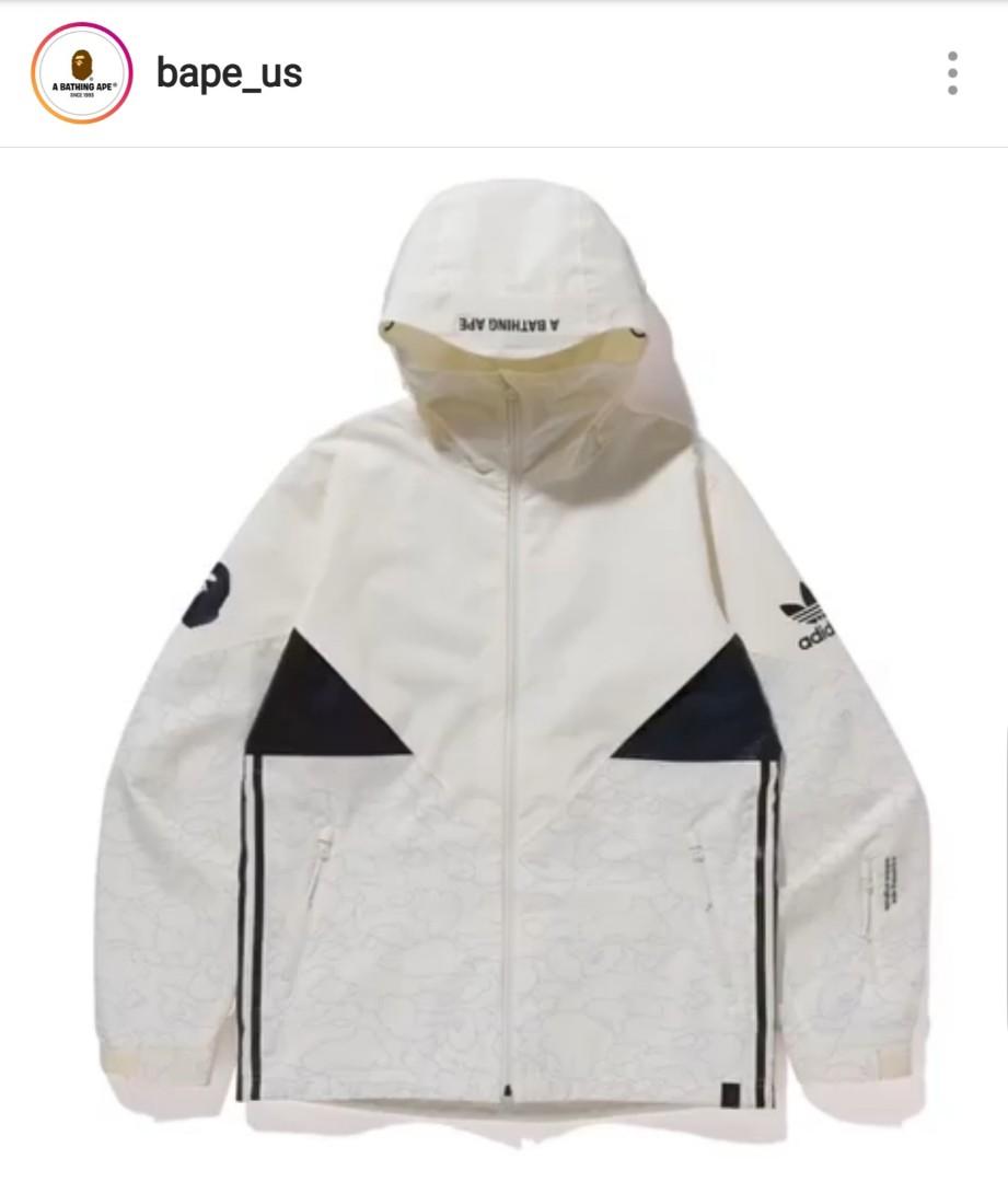 bape x adidas snow jacket white