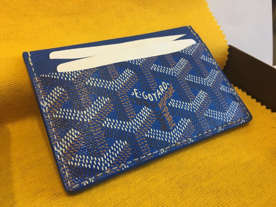 goyard blue card holder