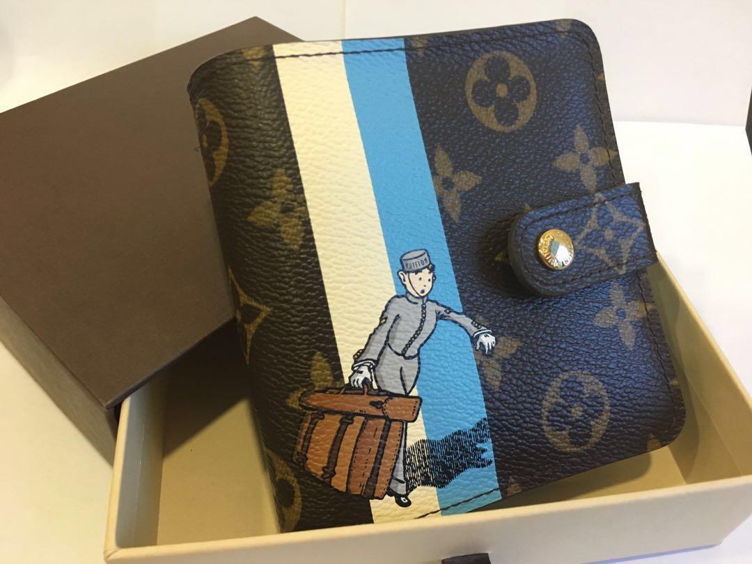 BNIB AUTHENTIC LIMITED EDITION LOUIS VUITTON WALLET Monogram Groom Compact  Zipped Wallet PORTER EDITION BLUE