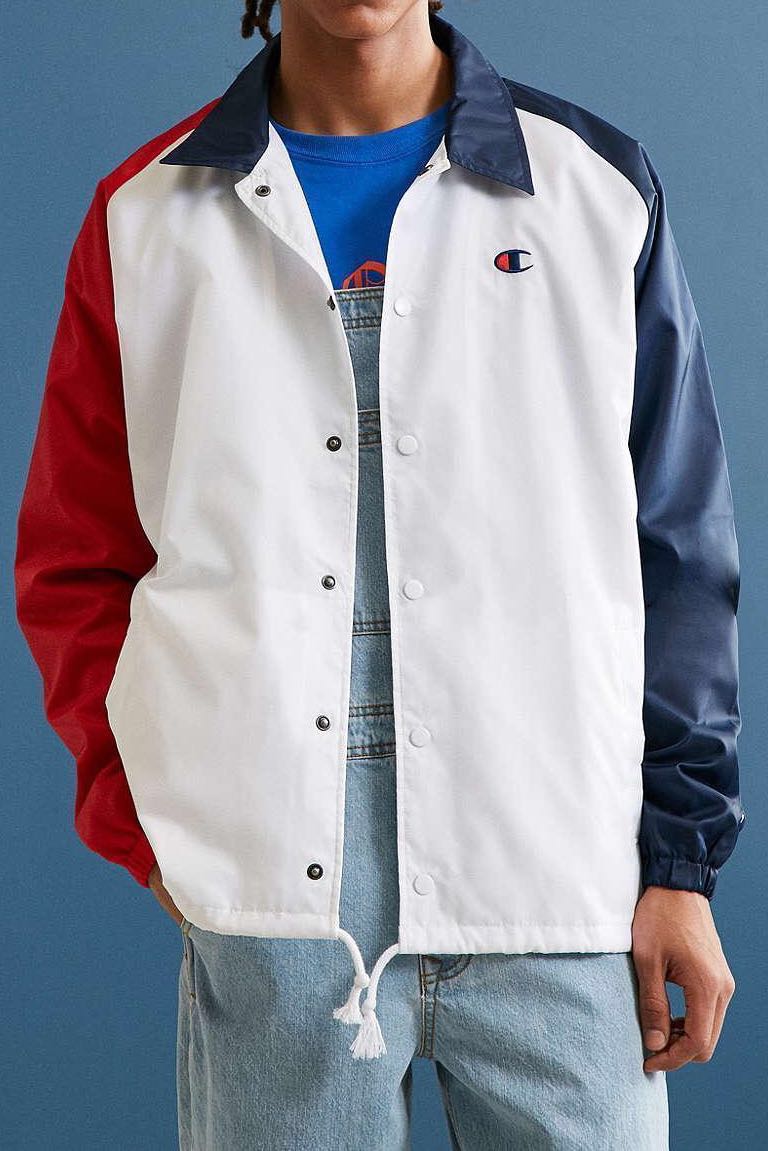 White champion coach jacket cheap
