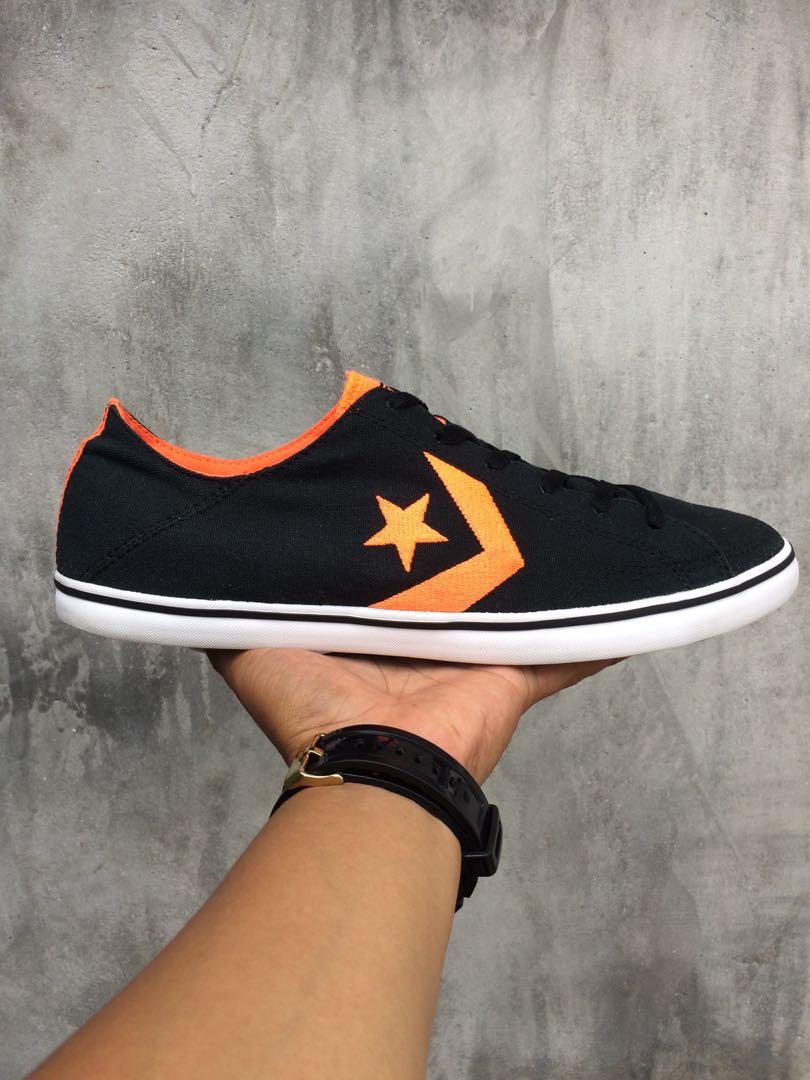 orange and black converse shoes