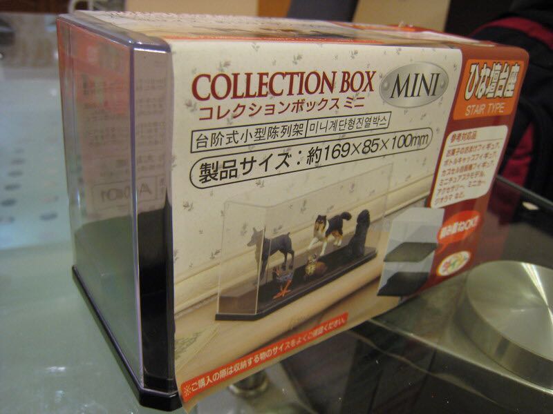 Daiso Japan plastic mini collection box stair display case, Hobbies