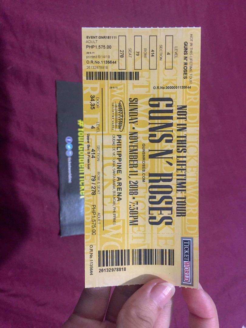 Guns n Roses Concert, Tickets & Vouchers, Event Tickets on Carousell