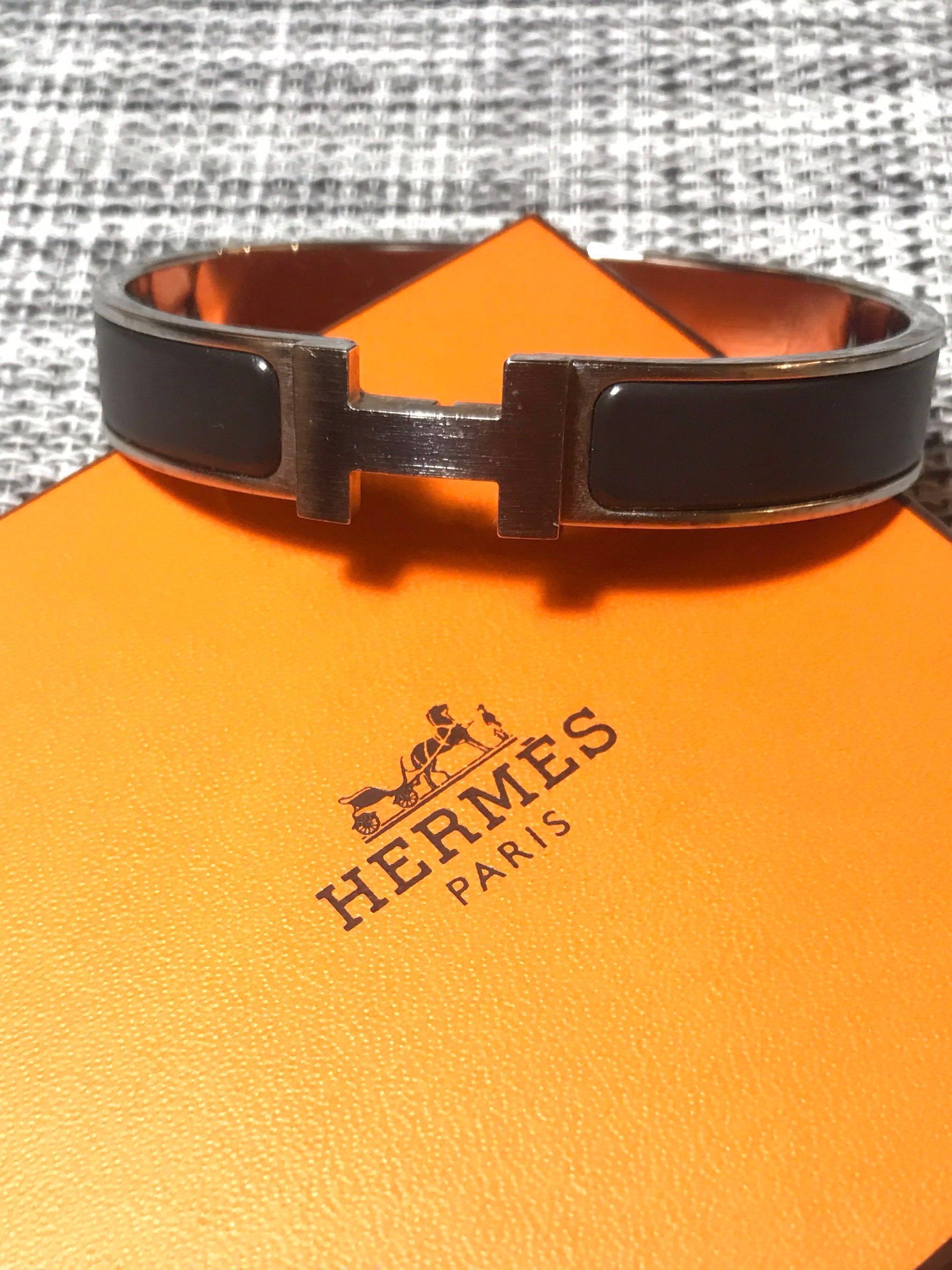 Hermes Clic HH So Black Bracelet, Luxury, Accessories on Carousell