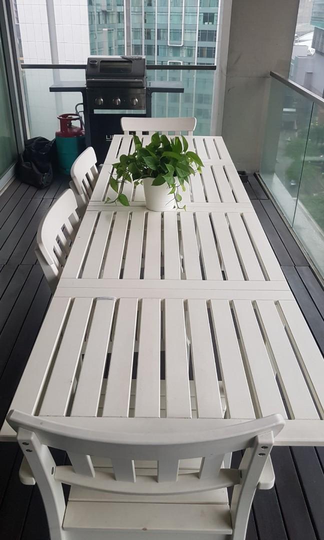 Ikea applaro outdoor table and chairs, Furniture & Home Living