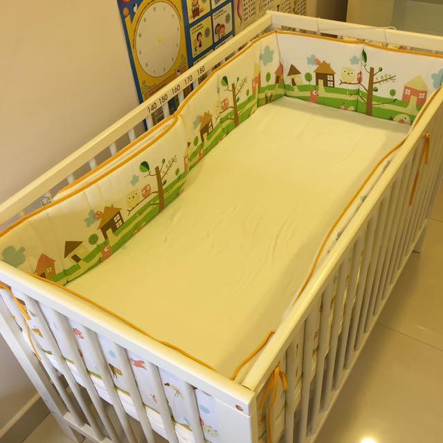 IKEA baby cot high low adjustable, Babies & Kids, Baby Nursery & Kids