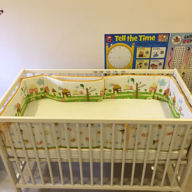 IKEA baby cot high low adjustable, Babies & Kids, Baby Nursery & Kids Furniture, Cots & Cribs on