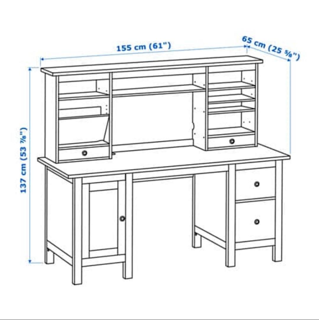 Final Reduction Ikea Hemnes Desk With Add On Unit Furniture