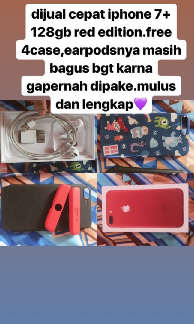 Iphone 7 Plus 128gb Red Ex Ibox Ex Garansi Internasional Telepon Seluler Tablet Iphone Iphone 7 Series Di Carousell