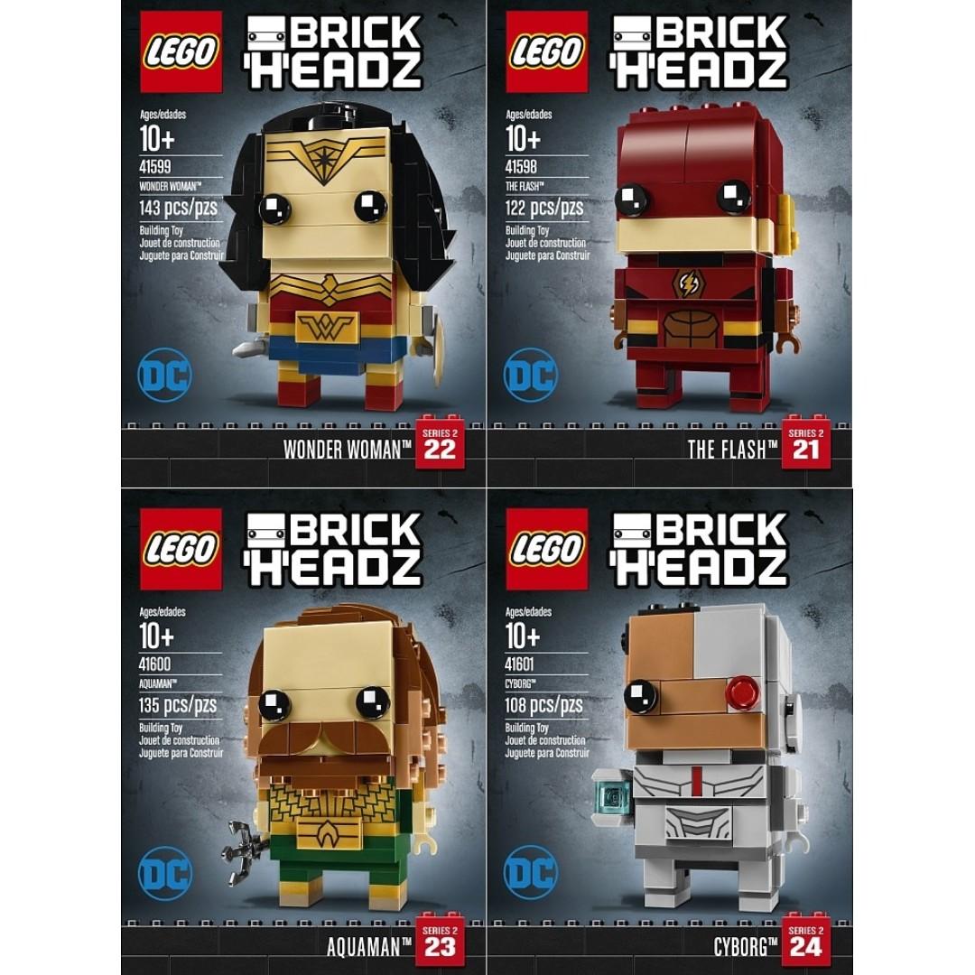 LEGO Brickheadz Wonder Woman 41599 Aquaman 41600 Cyborg 41601 for sale online