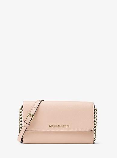 jet set travel saffiano leather smartphone crossbody