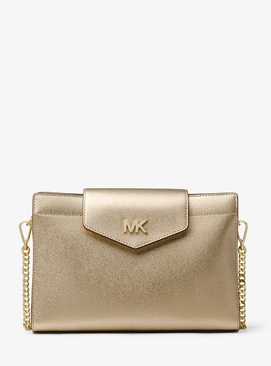 michael kors crossgrain leather crossbody clutch