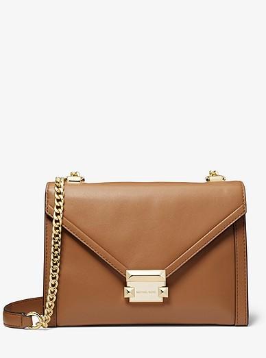 whitney large leather shoulder bag