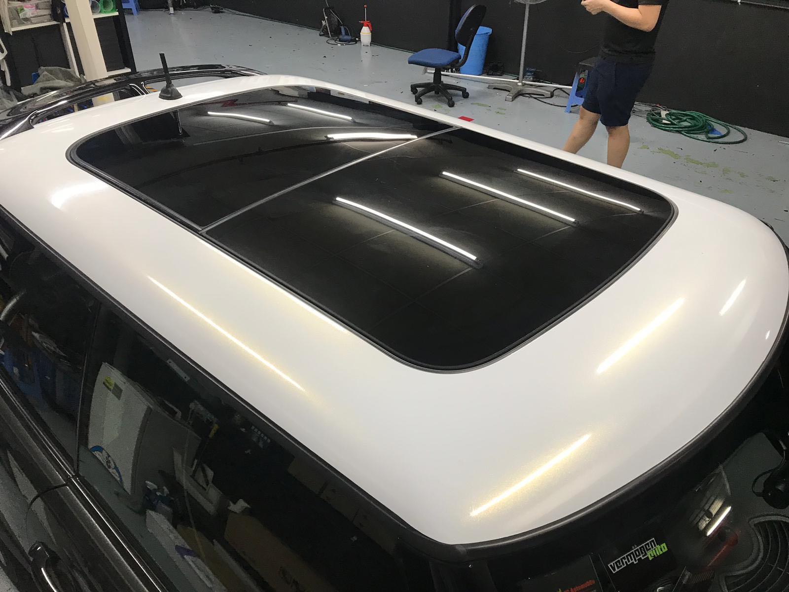 Mini Roof Wrap 3m Gloss White Gold Sparkle Car Accessories Accessories On Carousell
