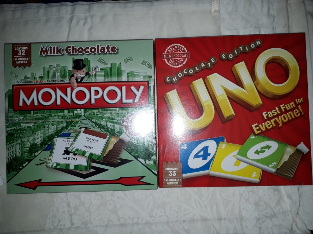 Monopoly and Uno chocolate edition, Food & Drinks, Local Eats on Carousell