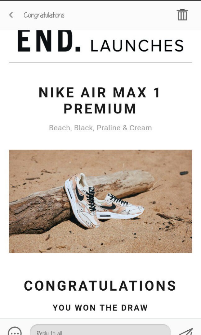 Nike air max 1 premium deals beach black praline & cream