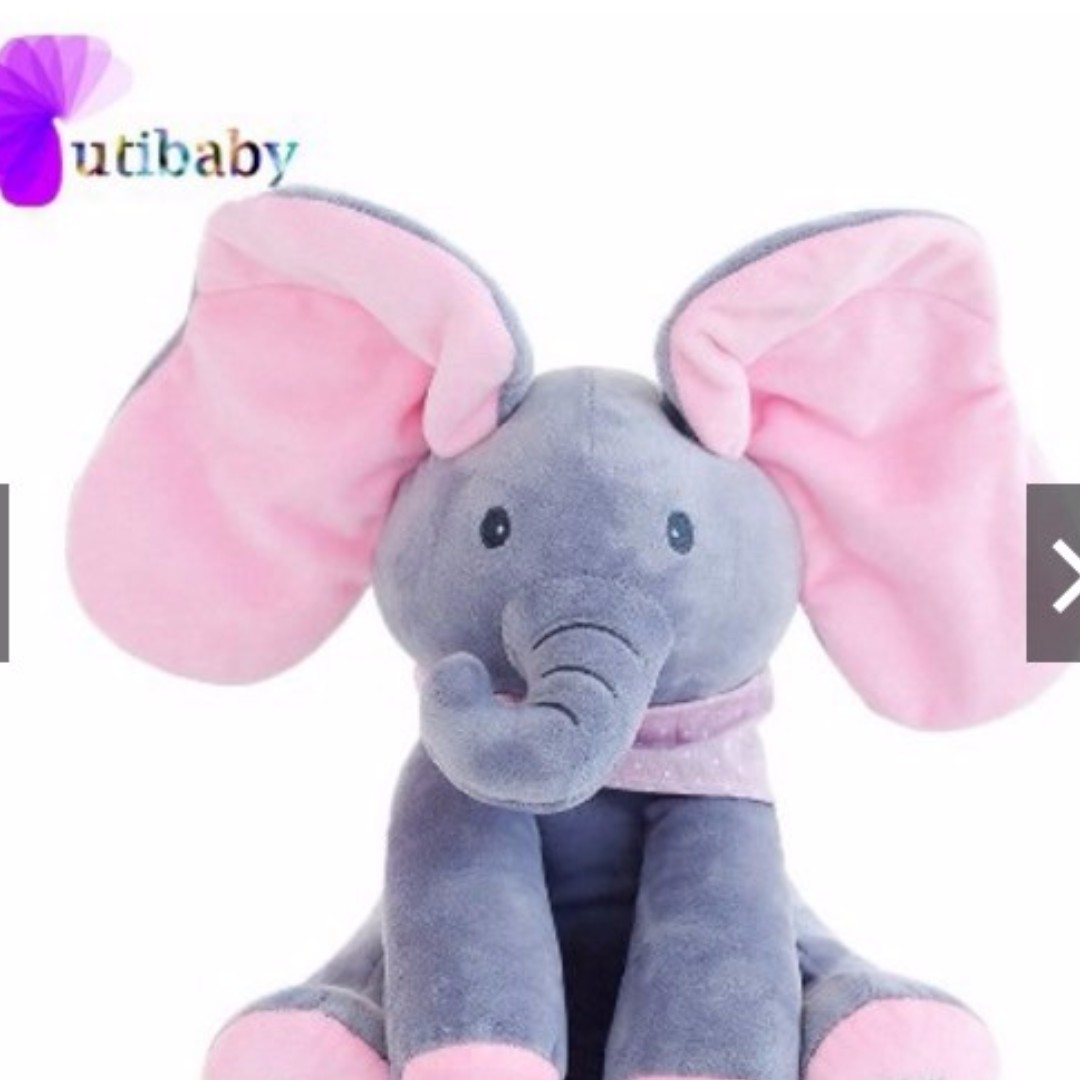 12" NEW Peek A Boo Elephant Baby Flappy Plush Peekaboo Toy Singing Kids Doll AU 