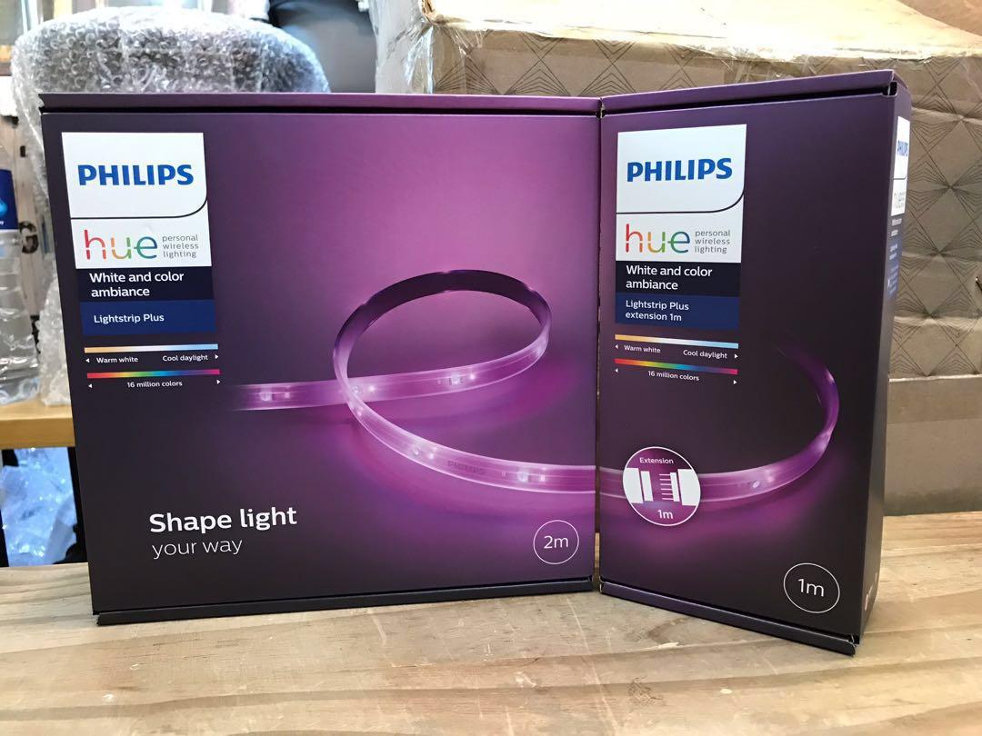 Philips Hue Lightstrip Plus 16 Million Color Furniture Home Decor Lighting Supplies On Carousell