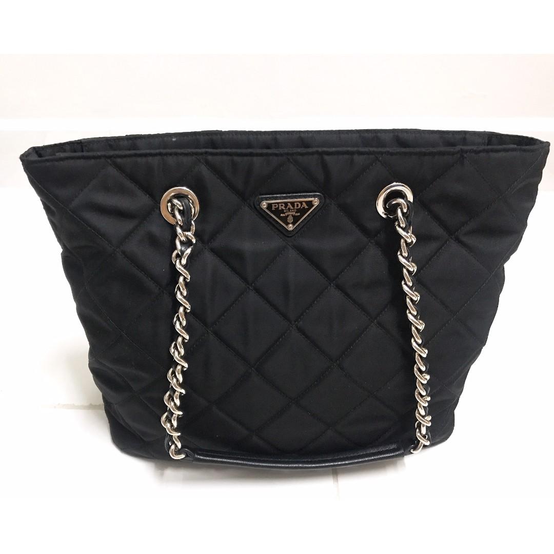 Prada quilted nylon tote bag sales
