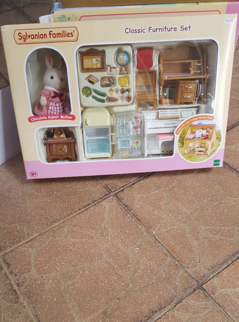 Preloved Like New Sylvanian Families Classic Furniture Set Toys Collectibles Mainan Di Carousell