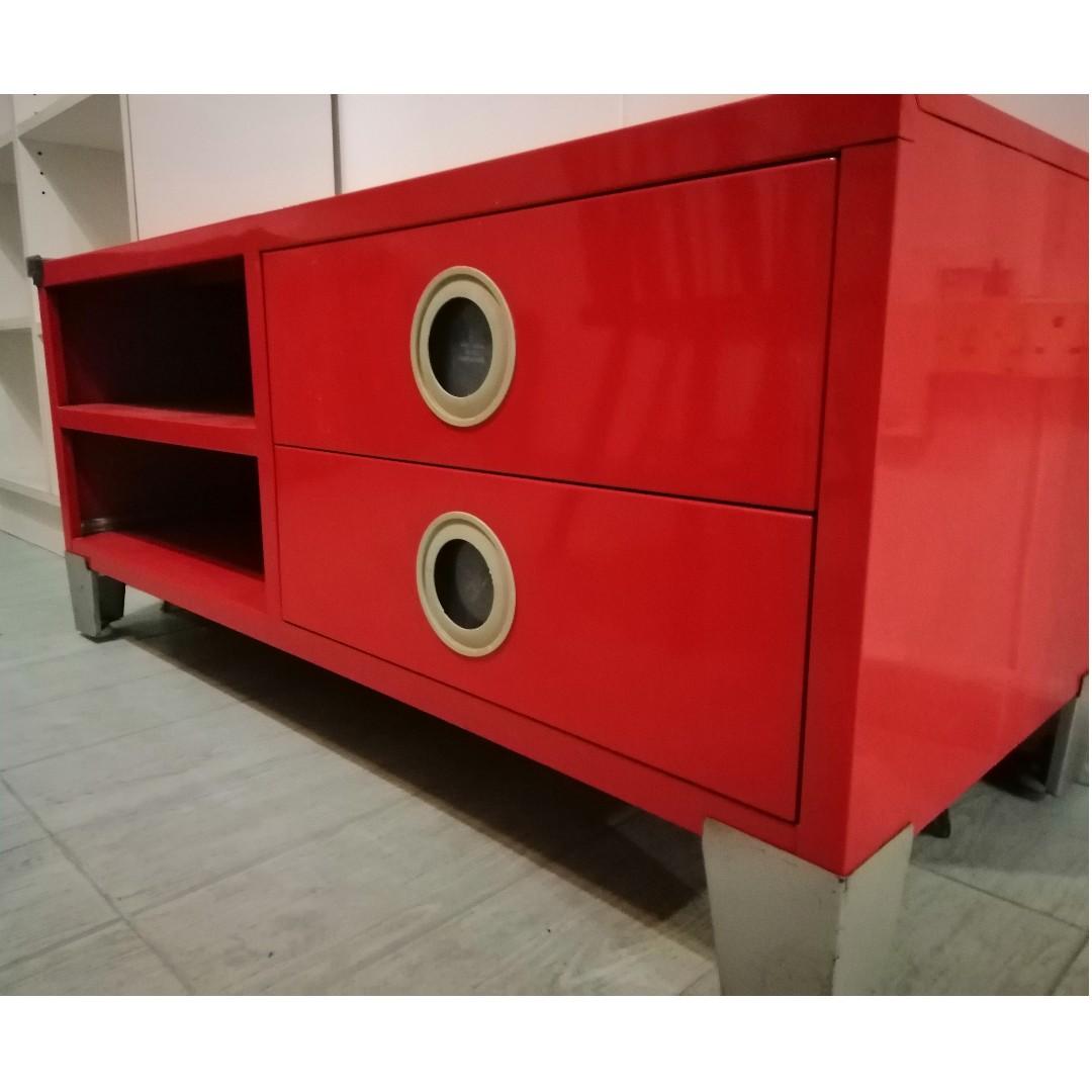 Red Console Table With Drawers Furniture Shelves Drawers On
