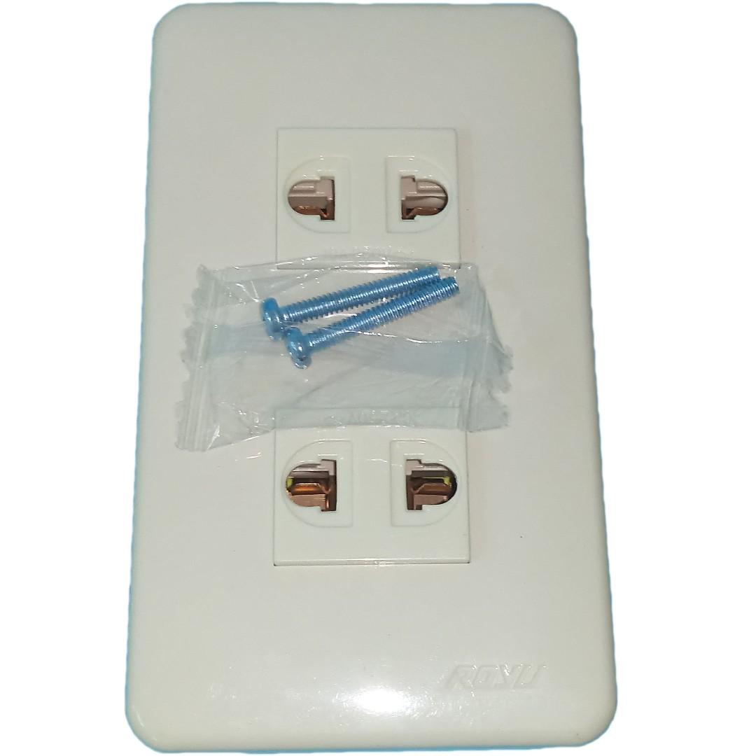 Royu 2 Gang Outlet With Cover 1set Home Furniture Furniture Fixtures Others On Carousell