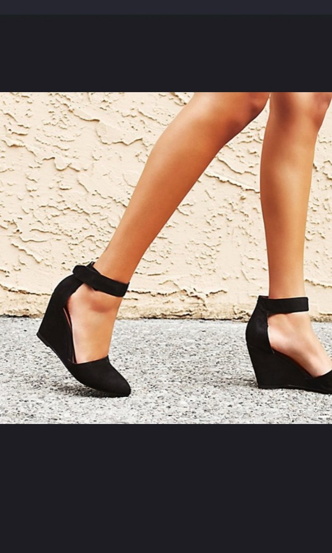 Cute black wedge discount heels