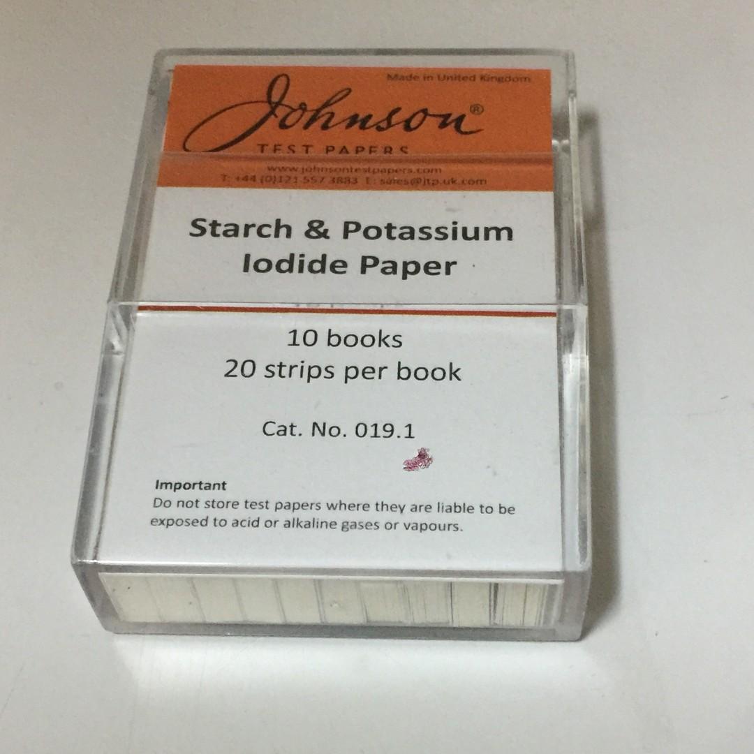 Starch & Potassium Iodide Paper (10 books of 20 strips) (Brand Johnson
