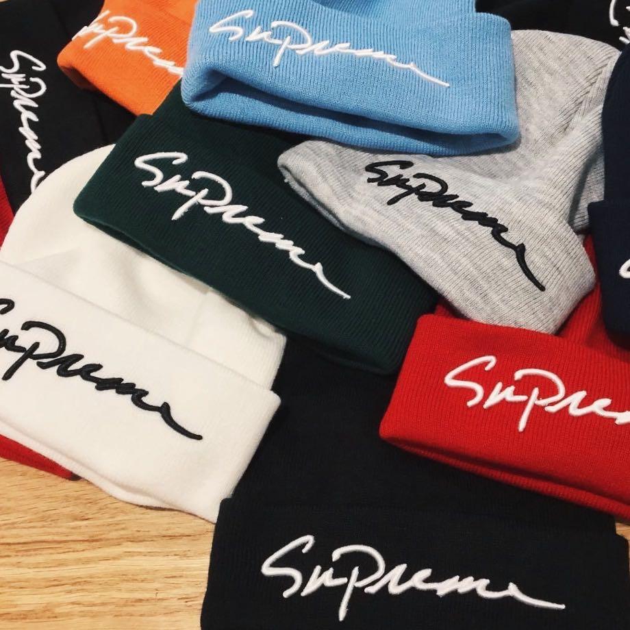 Supreme classic script beanie sales