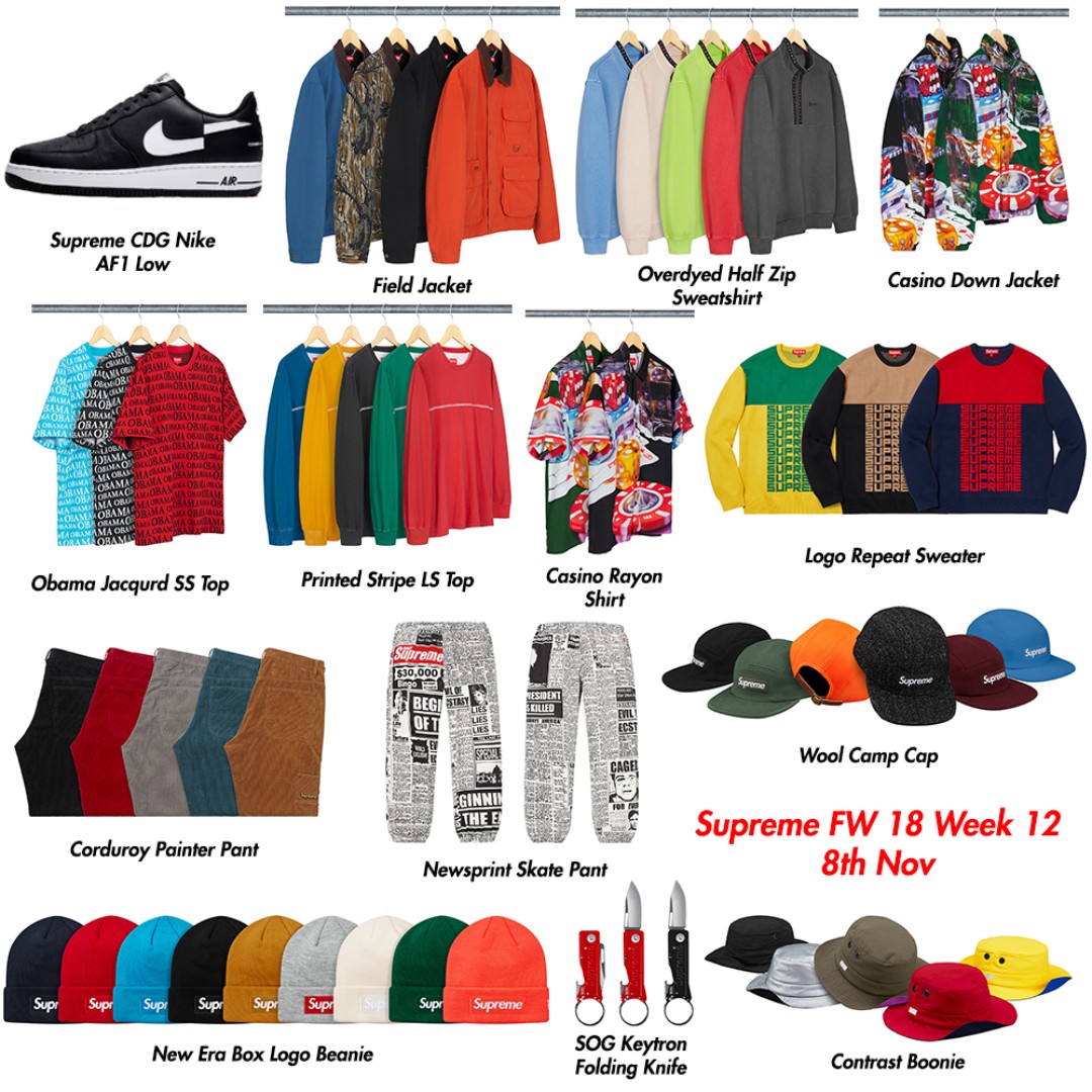 Supreme FW18 Week 12 Preorder, Men's Fashion, Tops & Sets, Tshirts