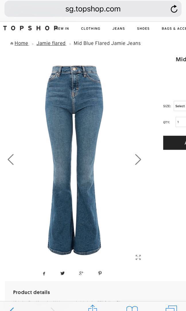 Topshop bell bottom jeans on sale