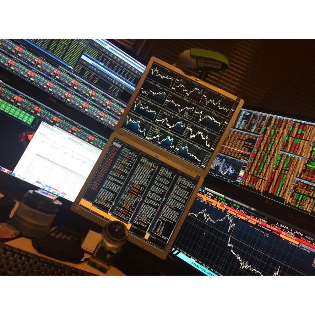 Trading setup, 6 monitors/screens + stand, Electronics, Computer Parts ...