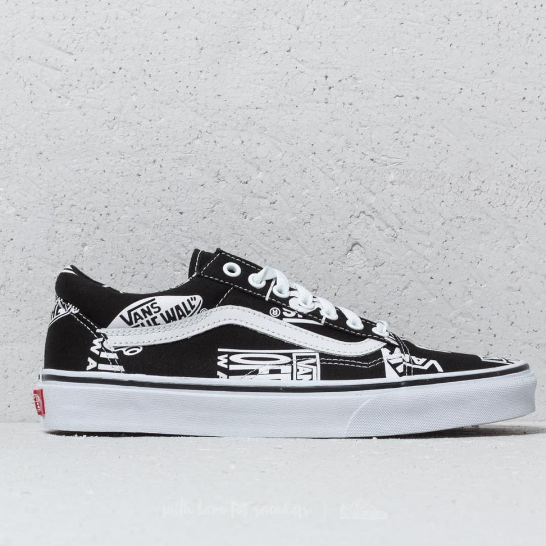 vans old skool black true white logo