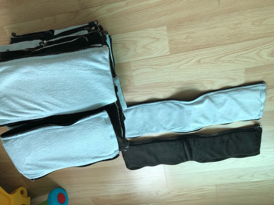 2 sided blue and brown baby cot bumper pads, Babies & Kids, Baby