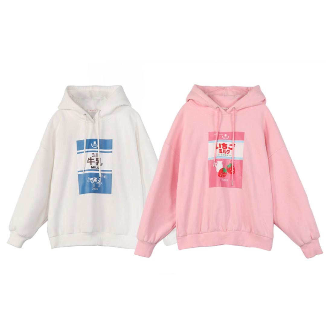 pink milk hoodie