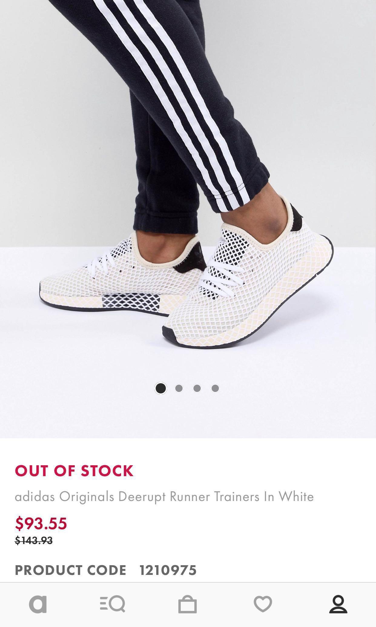 adidas original deerupt runner trainers in white, Women's Fashion, Shoes,  Sneakers on Carousell
