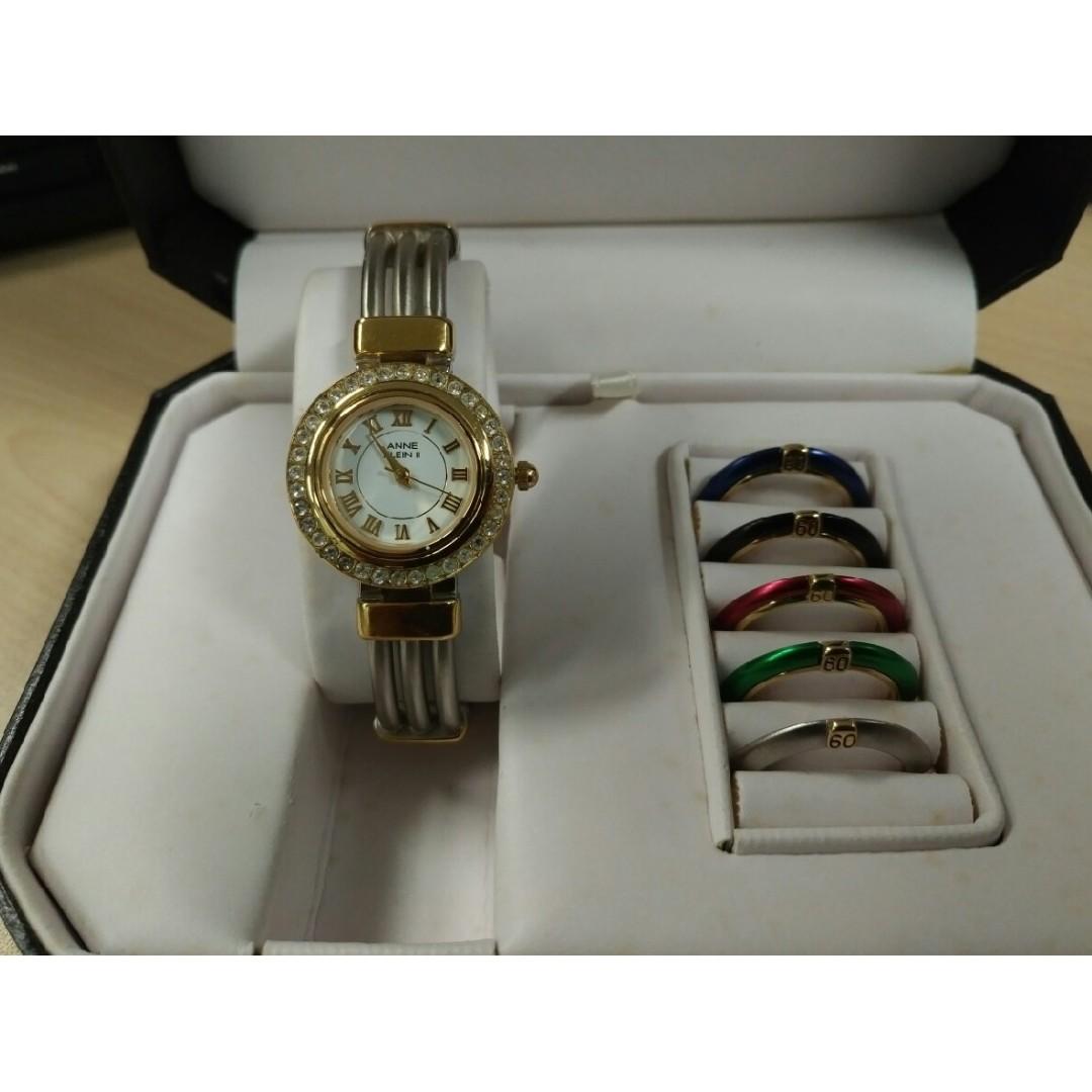 ANNE KLEIN II LADIES WATCH WITH INTERCHANGEABLE BEZELS
