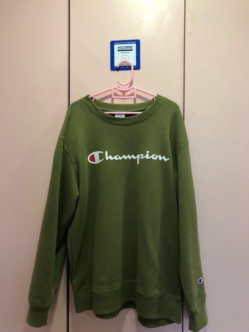 army green champion sweater