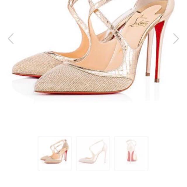 Christian Louboutin Crissos Glitter Women s Fashion Footwear Heels on Carousell