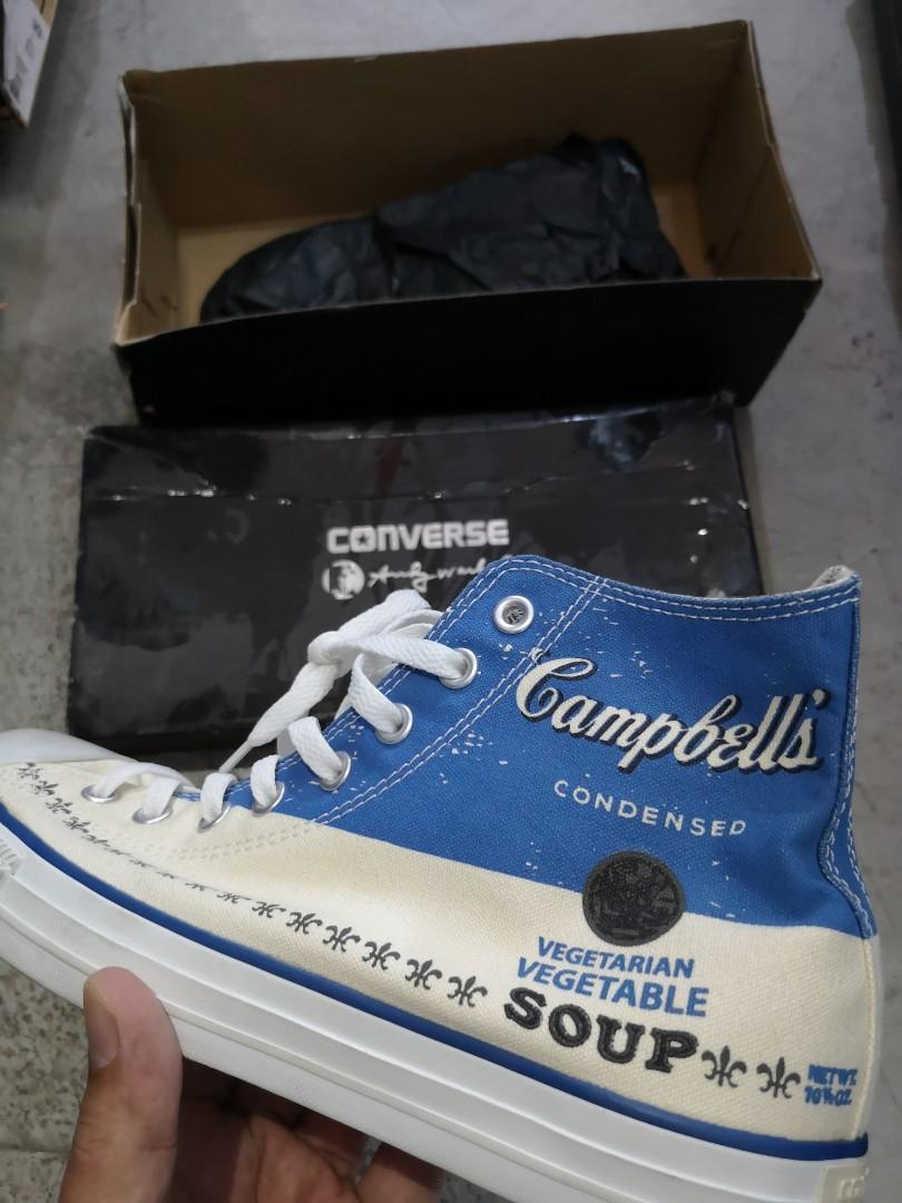 CONVERSE X ANDY WARHOL CAMPBELL SOUP SIZE UK9 NEW, Men's Fashion, Footwear,  Sneakers on Carousell
