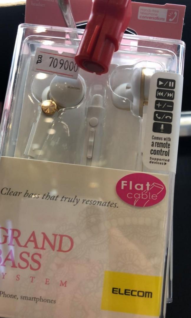 Elecom Stereo Headset Grand Bass System Dia 13 6 Telepon Seluler