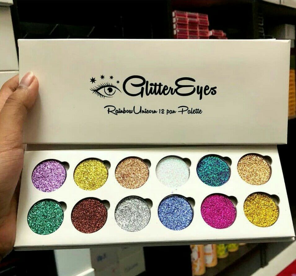 Glitter Eyes Rainbow Unicorn 12 Colour Eyeshadow Pallete Health