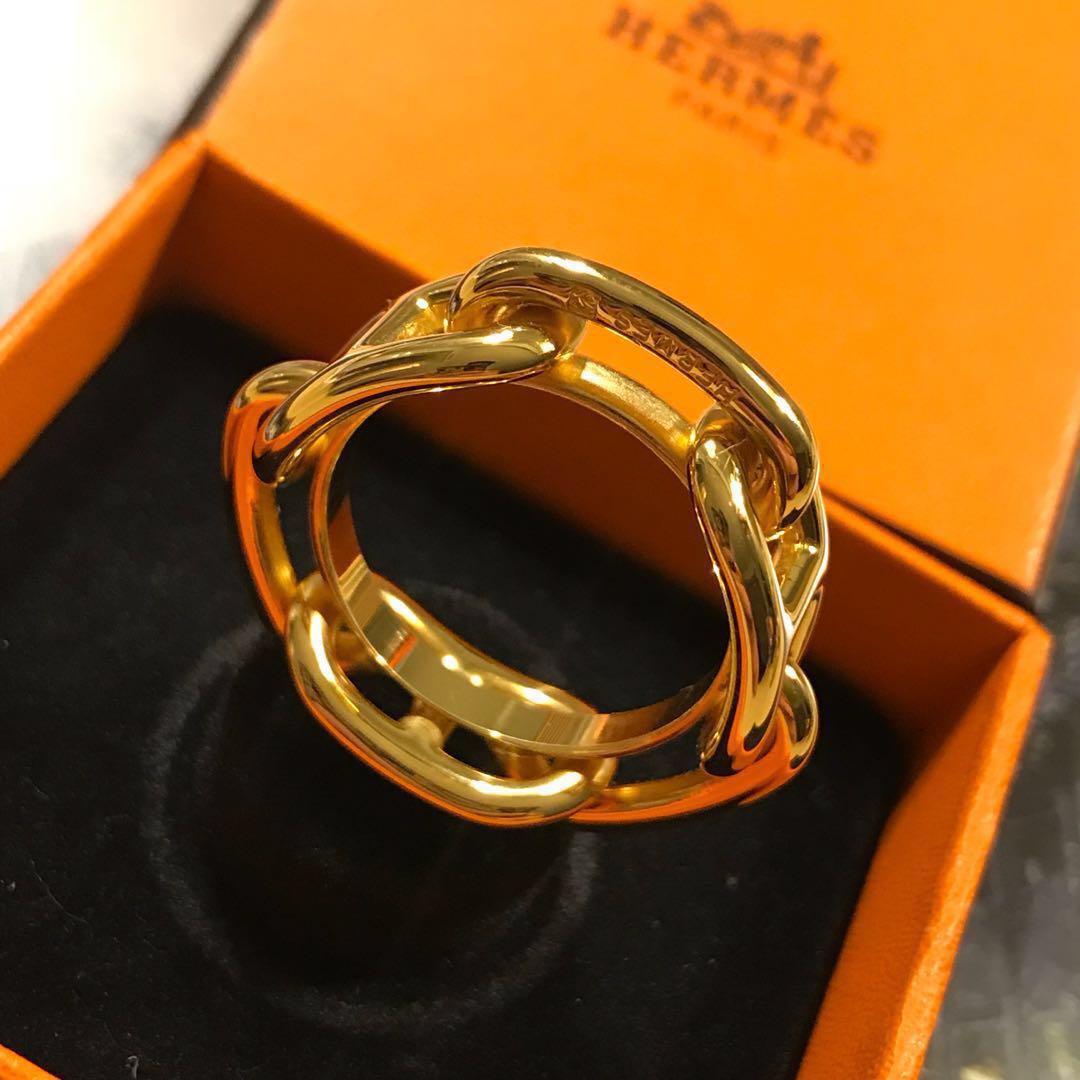 Hermes Hermes Regate Yellow Gold Palladium Plated Scarf Ring